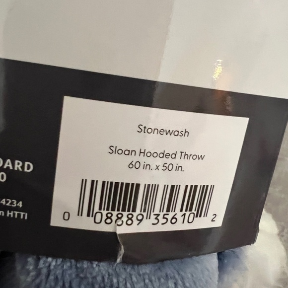 Koolaburra By Ugg Sloan Hooded Throw Blanket Stonewash Gray/Blue 60"x50" NWT - Picture 4 of 6